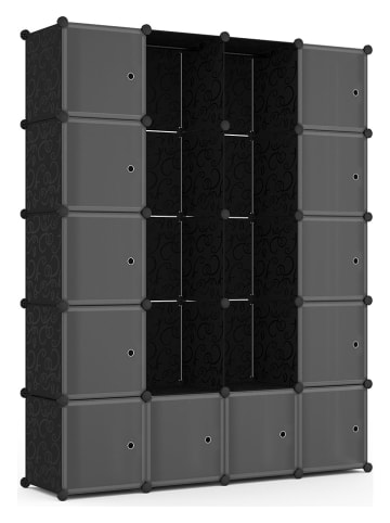 IDOMYA Essentials Multifunctionele kast zwart - (B)143 x (H)178 x (D)36 cm