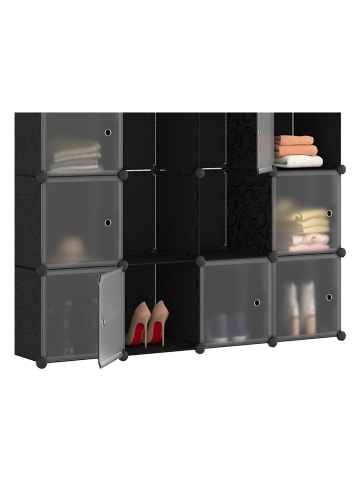 IDOMYA Essentials Multifunctionele kast zwart - (B)143 x (H)178 x (D)36 cm