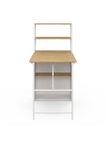 IDOMYA Factory Klapp-Schreibtisch "Raya" in Hellbraun/ Weiß - (B)103,5 x (H)120 x (T)60 cm