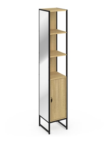 IDOMYA Essentials Szafka w kolorze jasnobrązowym z lustrem - 30 x 170 x 3 cm