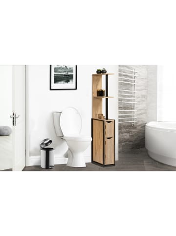 IDOMYA Essentials Badezimmerregal "Timeo" in Hellbraun - (B)18 x (H)120 x (T)30 cm