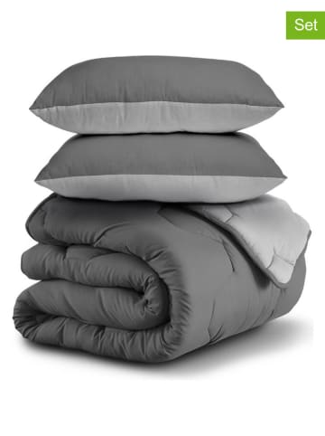 IDOMYA Essentials 3-delige beddengoedset lichtgrijs