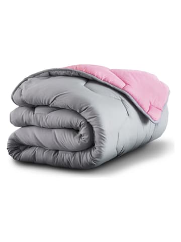 IDOMYA Essentials 3-delige beddengoedset lichtgrijs/lichtroze