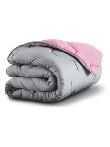 IDOMYA Essentials Winter-Bettdecke in Grau/ Rosa