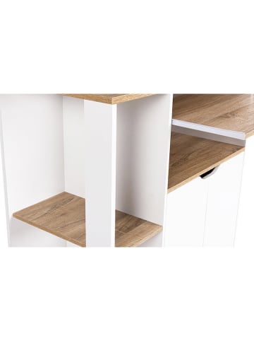 IDOMYA Essentials Küchenwagen in Weiß/ Hellbraun - (B)76 x (H)85 x (T)39,5 cm