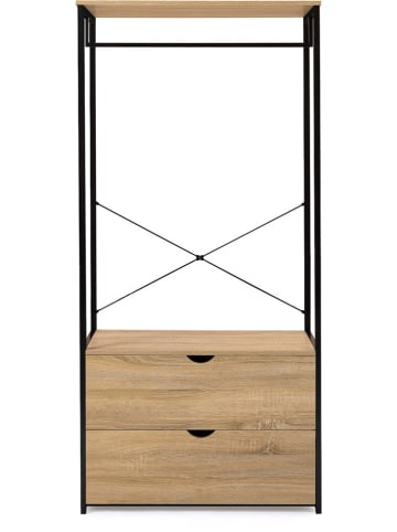 IDOMYA Essentials Garderobe "Memphis" in Hellbraun/ Schwarz - (B)80 x (H)167 x (T)40 cm