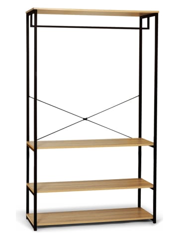 IDOMYA Essentials Garderobe "Memphis" in Hellbraun/ Schwarz - (B)100 x (H)167 x (T)40 cm
