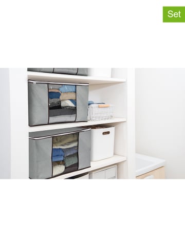 IDOMYA Essentials 3er-Set: Aufbewahrungskorb in Grau - (B)60 x (H)35 x (T)43 cm