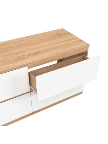 IDOMYA Essentials Waschtischunterschrank "Tom" in Weiß/ Hellbraun - (B)120 x (H)60 x (T)45 cm