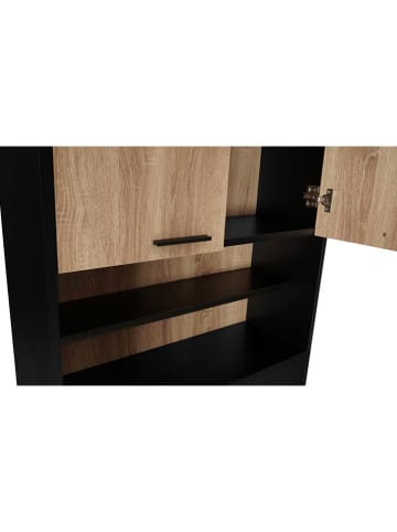 IDOMYA Essentials Regał w kolorze jasnobrązowo-czarnym nad pralkę - 65 x 180 x 24 cm