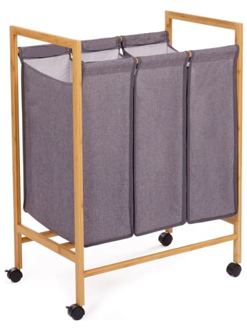 IDOMYA Essentials Wäschekorb in Hellbraun/ Grau - (B)61 x (H)83 x (T)40 cm