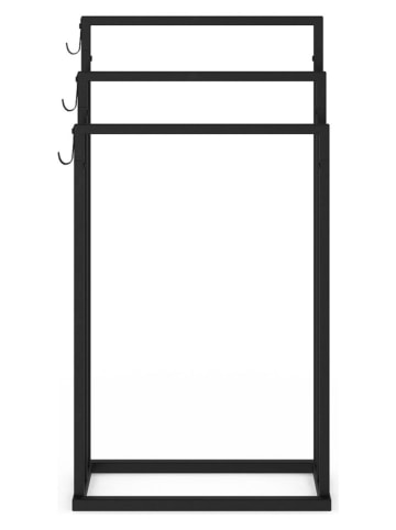 IDOMYA Essentials Wieszak w kolorze czarnym na ręczniki - 45 x 85 x 21 cm