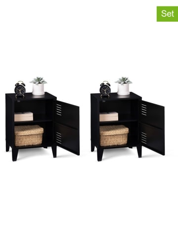 IDOMYA Essentials 2-delige set: nachtkastjes zwart - (B)40 x (H)53 x (D)30 cm