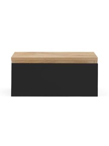 IDOMYA Essentials 2er-Set: Nachttische "Tom" in Hellbraun/ Schwarz - (B)40 x (H)18 x (T)30 cm