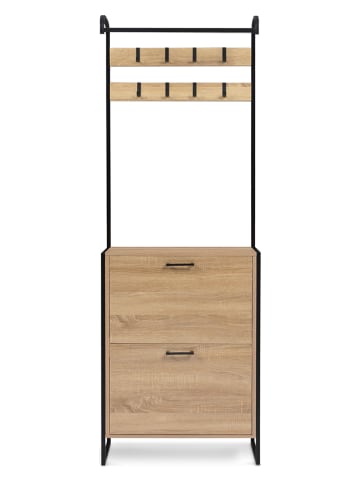 IDOMYA Essentials Garderobe "Alan" in Hellbraun/ Schwarz - (B)63,5 x (H)180 x (T)23,5 cm