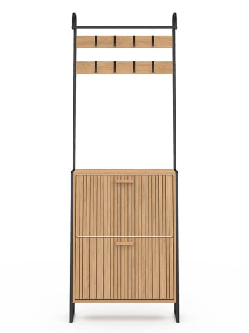IDOMYA Essentials Garderoba "Faustine" w kolorze jasnobrązowo-czarnym - 63,5 x 180 x 23,5 cm