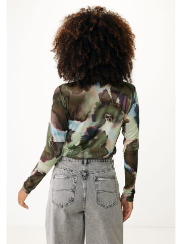 Mexx Longsleeve in Dunkelgrün/ Hellblau