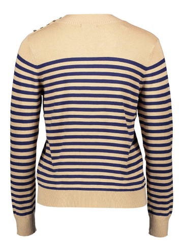 Mexx Pullover in Beige/ Dunkelblau