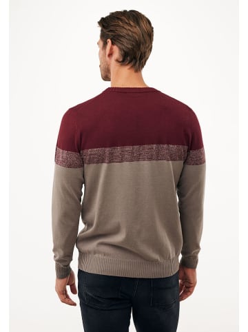 Mexx Sweter w kolorze bordowo-beżowym