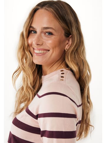 Mexx Sweter "Aster" w kolorze beżowo-czerwonym