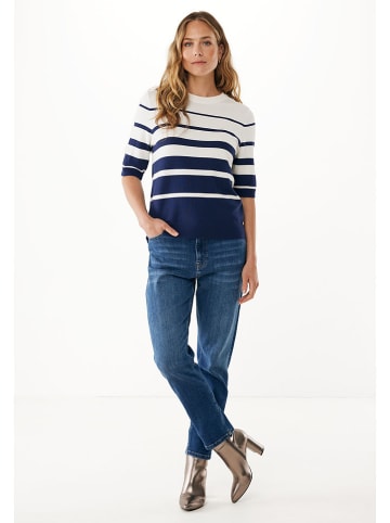 Mexx Pullover ''Aster'' in Weiß/ Dunkelblau