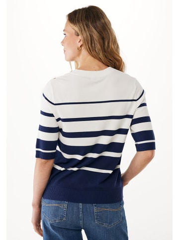 Mexx Sweter "Aster" w kolorze biało-granatowym