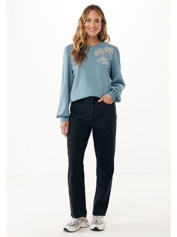 Mexx Bluza "Flower" w kolorze błękitnym