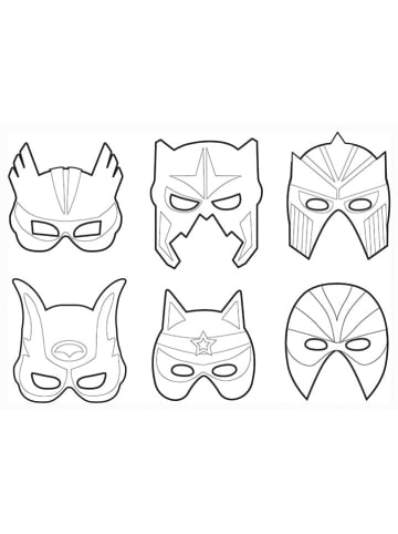 Playbox Tekturowe maski (12 szt.) "Superhero" - 3+