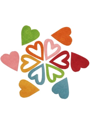 SUNNYSUE Vilten hangers "Harten" meerkleurig - 24 stuks