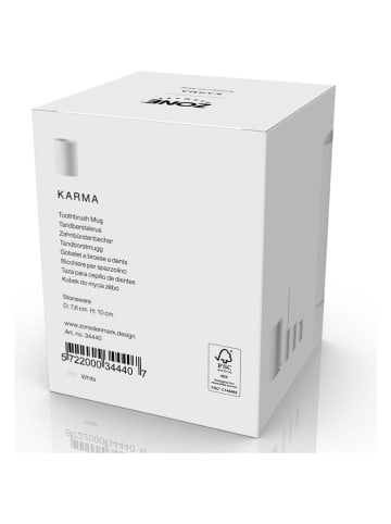Zone Denmark Tandenborstelbeker "Karma White" wit - (H)10 cm x Ø 7,6 cm