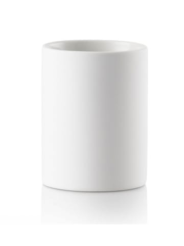 Zone Denmark Tandenborstelbeker "Karma White" wit - (H)10 cm x Ø 7,6 cm