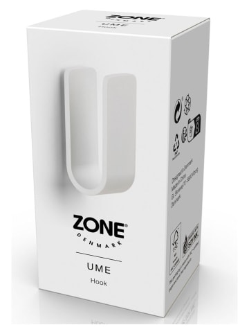 Zone Denmark Wandhaken "Ume" in Weiß - (B)3,5 x (H)8 x (T)3,4 cm