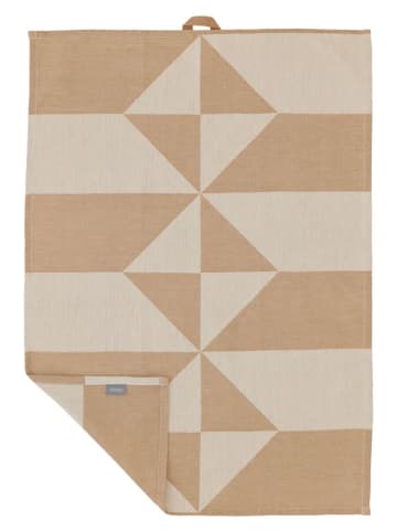 SÖDAHL 2-delige set: theedoeken "Twist" geel/beige - (L)70 x (B)50 cm