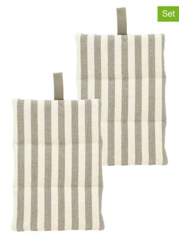 SÖDAHL 2er-Set: Topflappen "Harmony" in Grau/ Creme