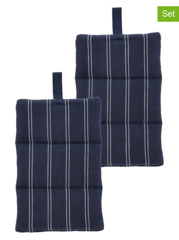 SÖDAHL 2-delige set: pannenlappen "Harmony" donkerblauw