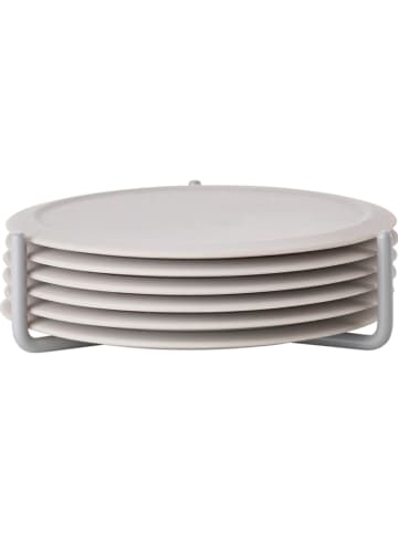 Zone Denmark 7-delige onderzetterset "Singles" lichtgrijs