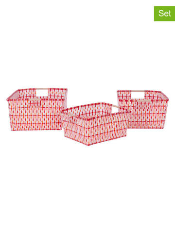 Overbeck and Friends 3er-Set: Aufbewahrungskörbe ''Sue'' in Rot/ Rosa