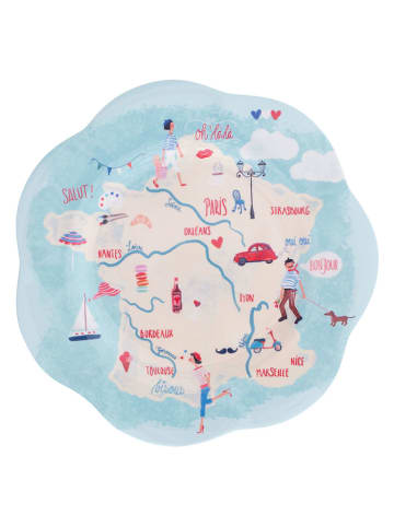 Overbeck and Friends Frühstücksteller "Bonjour" in Hellblau - Ø 22 cm