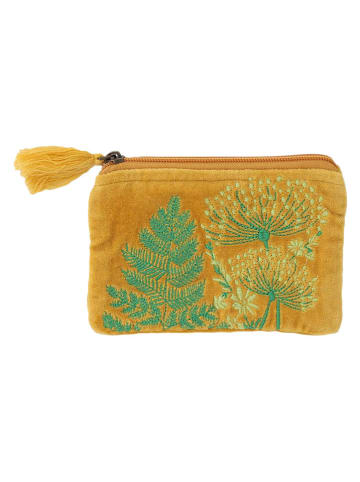 Overbeck and Friends Kosmetiktasche ''Faune'' in Gelb/ Grün - (B)16 x (H)10 cm