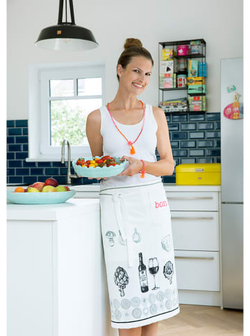 Overbeck and Friends Schürze "Bon Appetit" in Grau/ Weiß