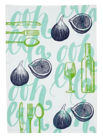 Overbeck and Friends Geschirrtuch "Ooh Lala" in Mint/ Grün/ Dunkelblau - (L)70 x (B)50 cm