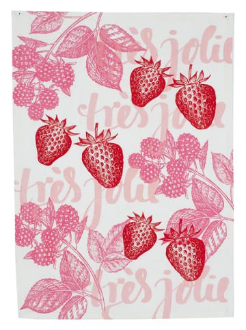 Overbeck and Friends Geschirrtuch ''Très Jolie'' in Rosa/ Rot - (L)70 x (B)50 cm