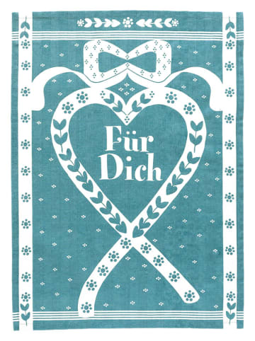 Overbeck and Friends Geschirrtuch "Für Dich" in Türkis - (L)70 x (B)50 cm
