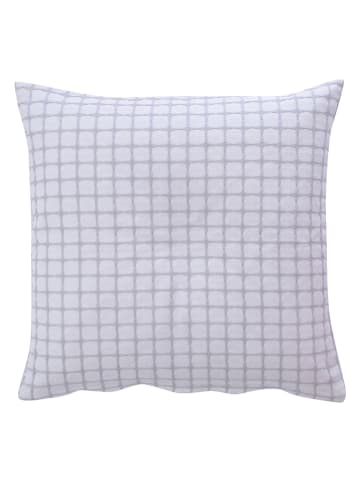 Overbeck and Friends Kissenhülle "Hannah" in Hellgrau/ Weiß - (L)50 x (B)50 cm