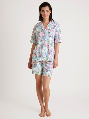 Calida Koszulka piżamowa w kolorze różowo-błękitnym