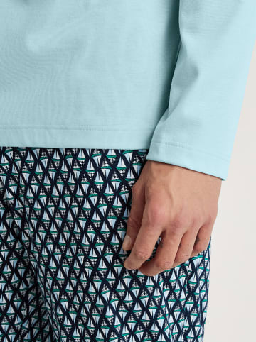 Calida Pyjama in Hellblau/ Schwarz