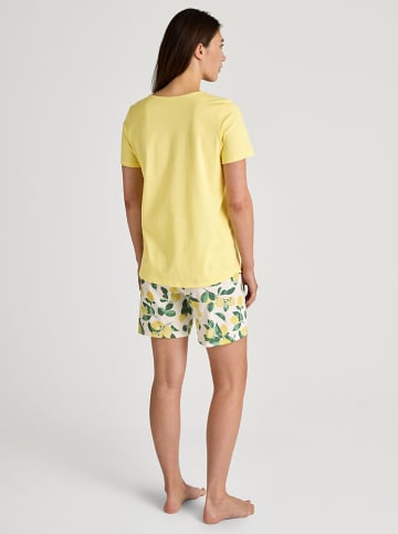 Calida Pyjama in Gelb/ Weiß