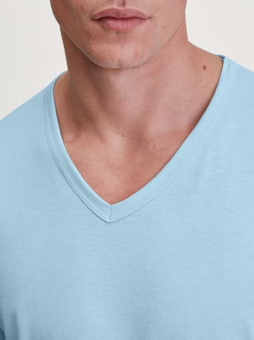 Calida Pyjama in Hellblau/ Dunkelblau