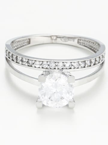 OR ÉCLAT Witgouden ring "Majestueuse" met edelstenen