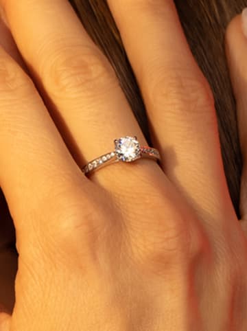 OR ÉCLAT Witgouden ring "Brillant" met edelstenen